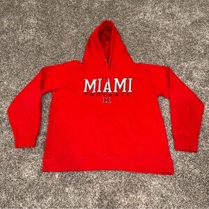 Fanatics Miami University Ohio RedHawks Men’s XL Hoodie Hooded Sweatshirt Red